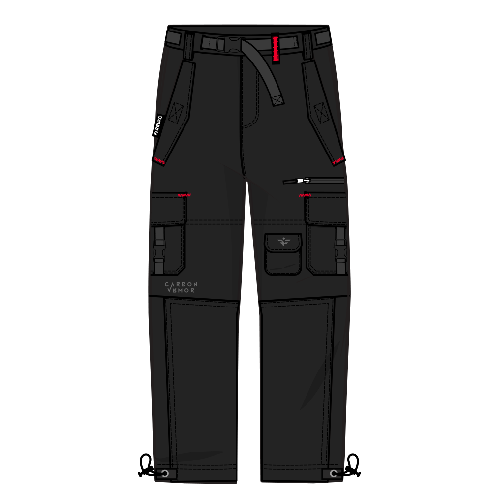 BLACK MILITARY PANTS - CVRBON VRMOR (LIMITED EDITION)