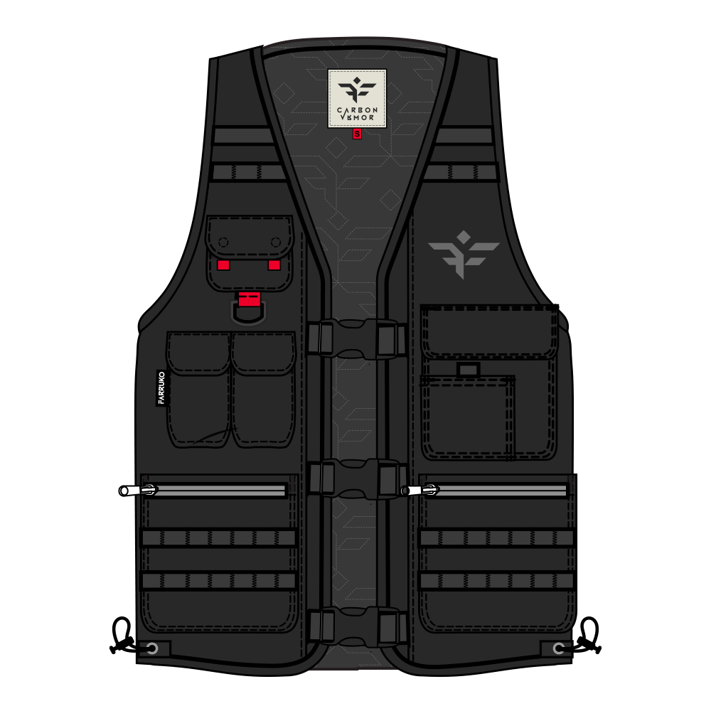 BLACK MILITARY VEST - CVRBON VRMOR (LIMITED EDITION)