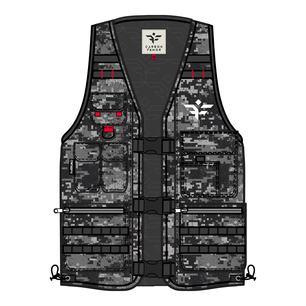 DIGITAL CAMO MILITARY VEST - CVRBON VRMOR (LIMITED EDITION)